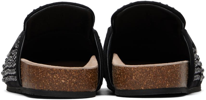 JW Anderson レディース ブラック ラインストーン クロッグ フラット 