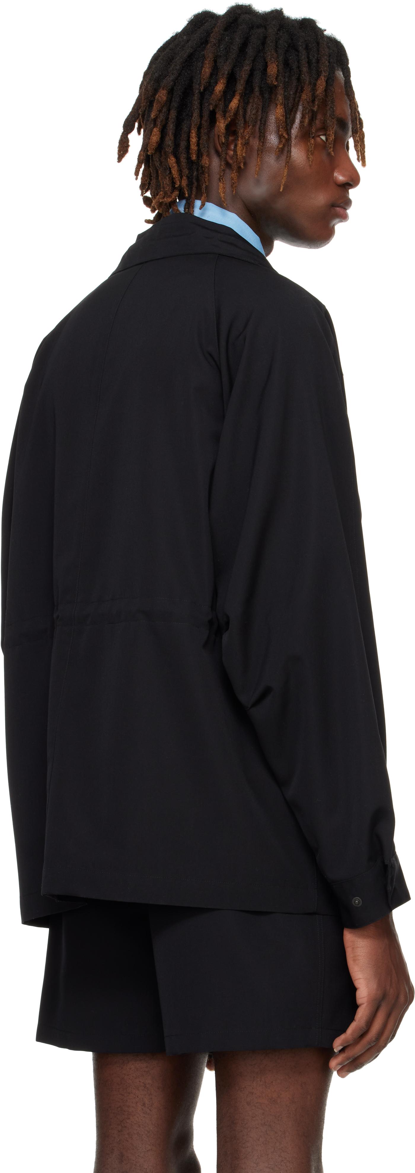 AURALEE Wool Max Canvas High Neck Zip Jacket in Black for AURALEE Wool Max Canvas High Neck Zip Jacket in Black for
