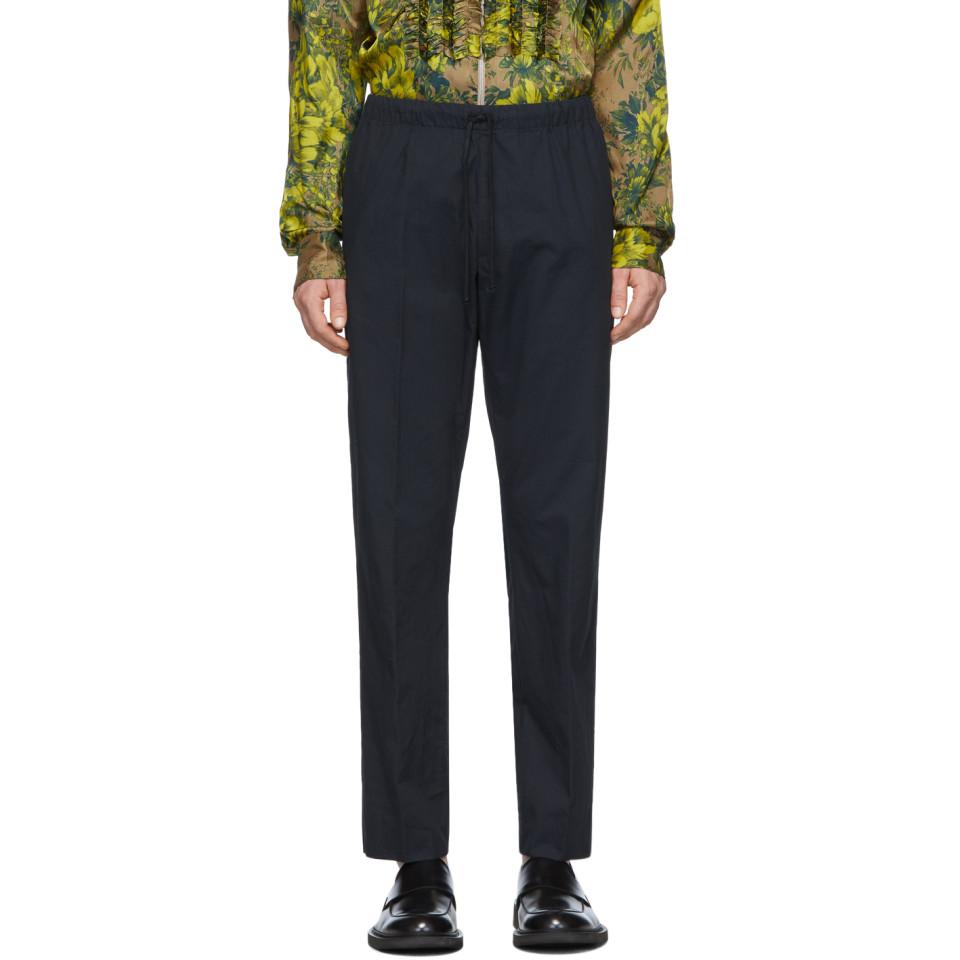 navy drawstring trousers