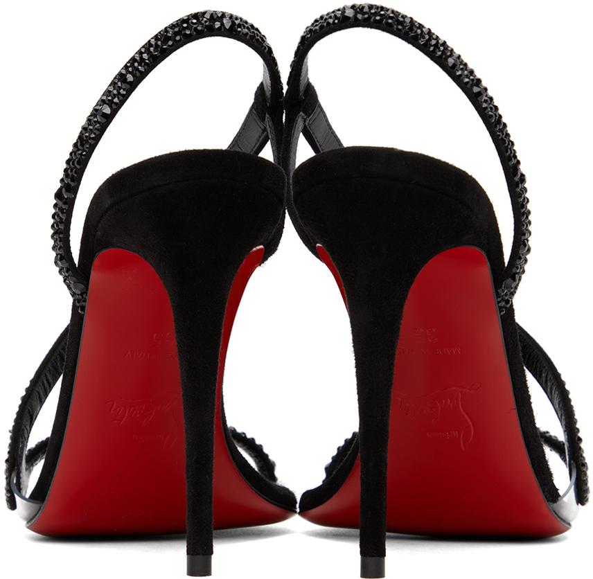 Christian Louboutin レディース ブラック Rosalie Strass 100 ヒール 