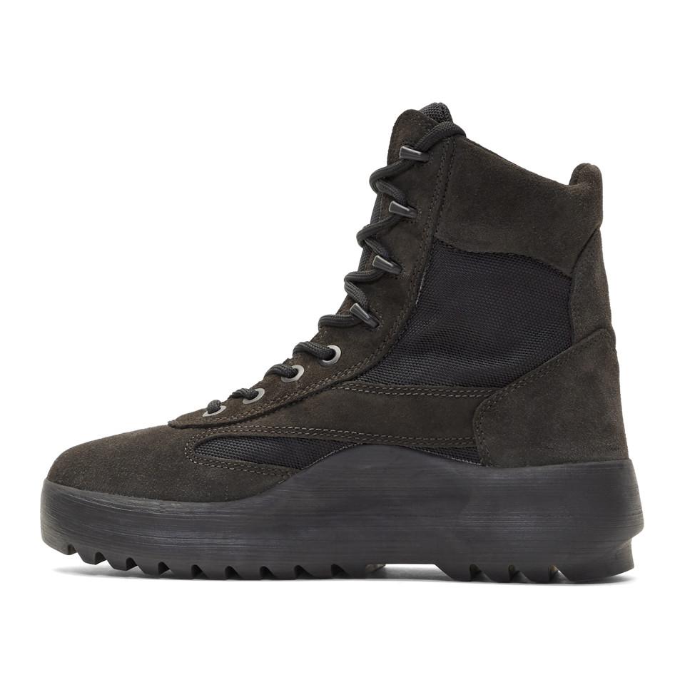 Yeezy Suede Black Military Boots for Men - Lyst