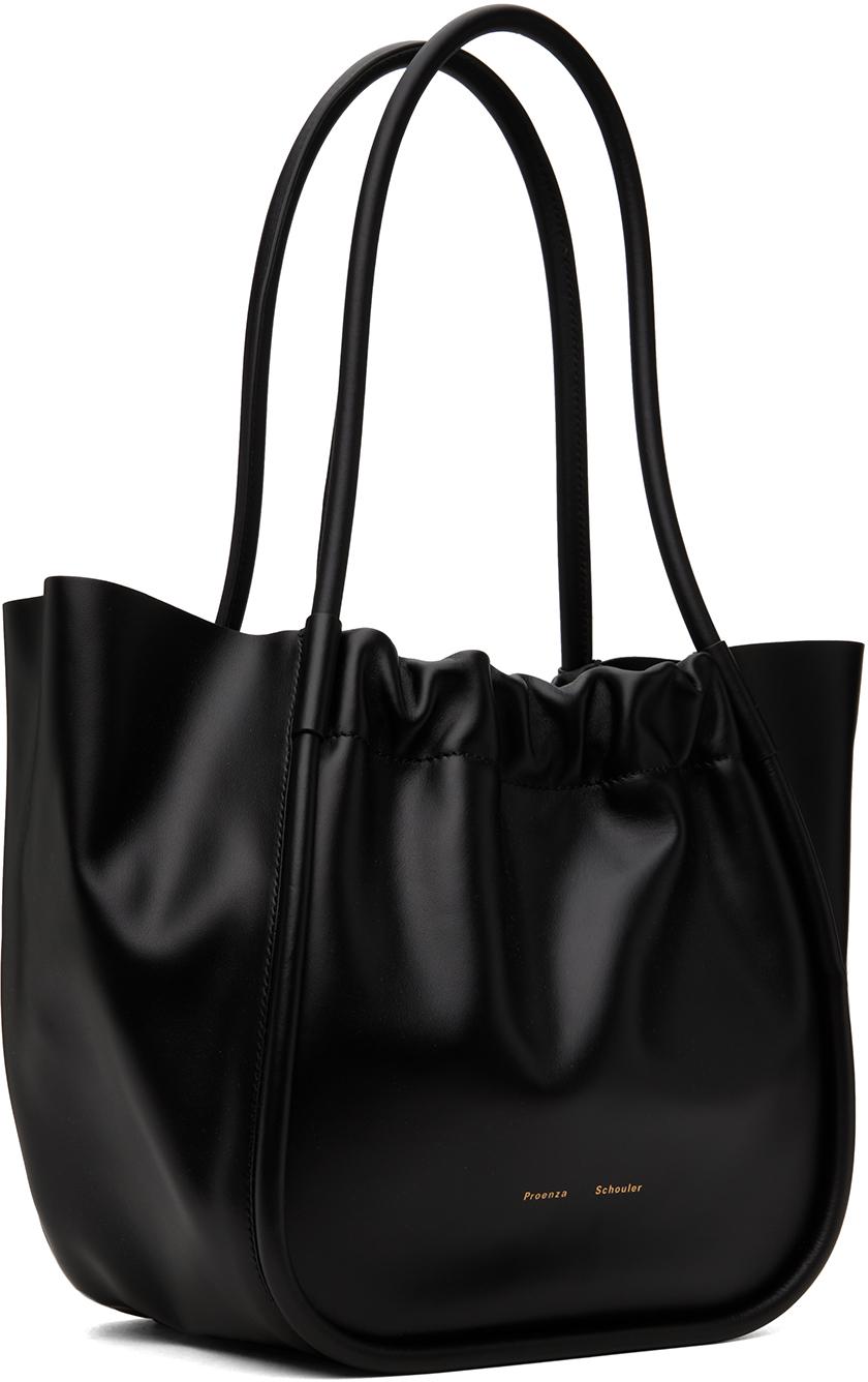 Black Large Ruched Tote