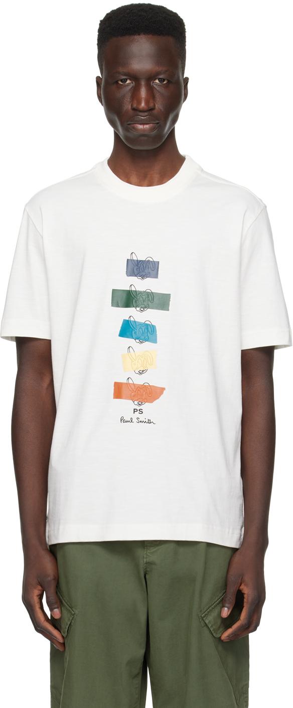 PS by Paul Smith Off-white Graphic T-shirt in Black for Men | Lyst