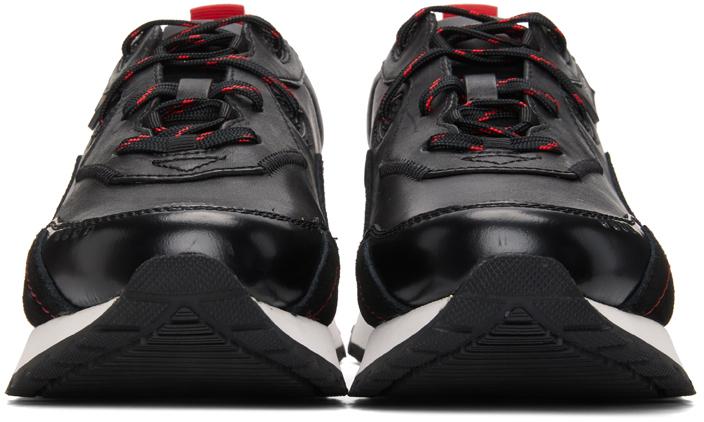 HUGO Leather Cubite Running Sneakers in Black for Men - Lyst