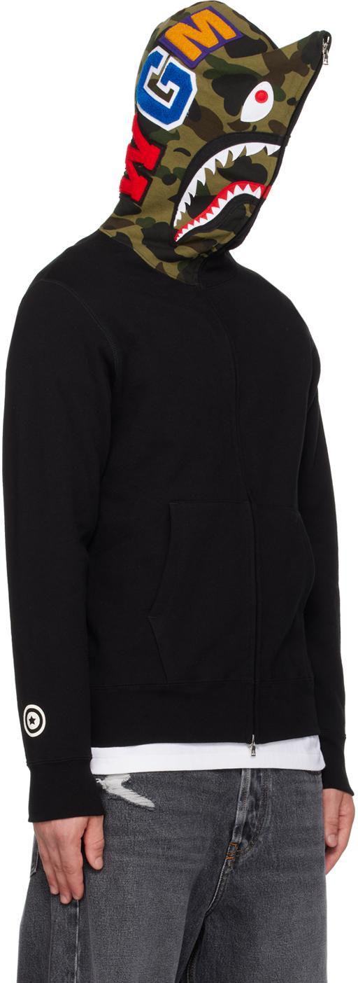 Bape shark deals pullover hoodie black