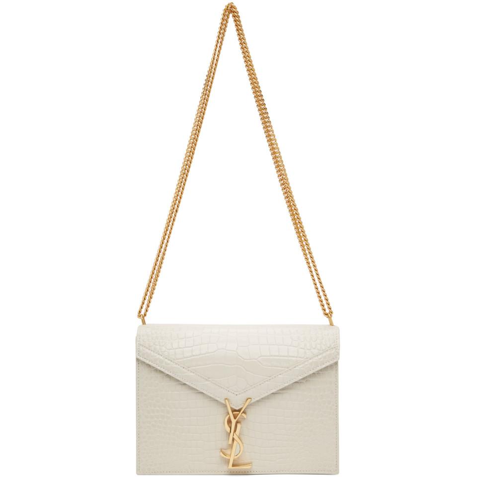 Leather handbag Saint Laurent White in Leather - 28955351