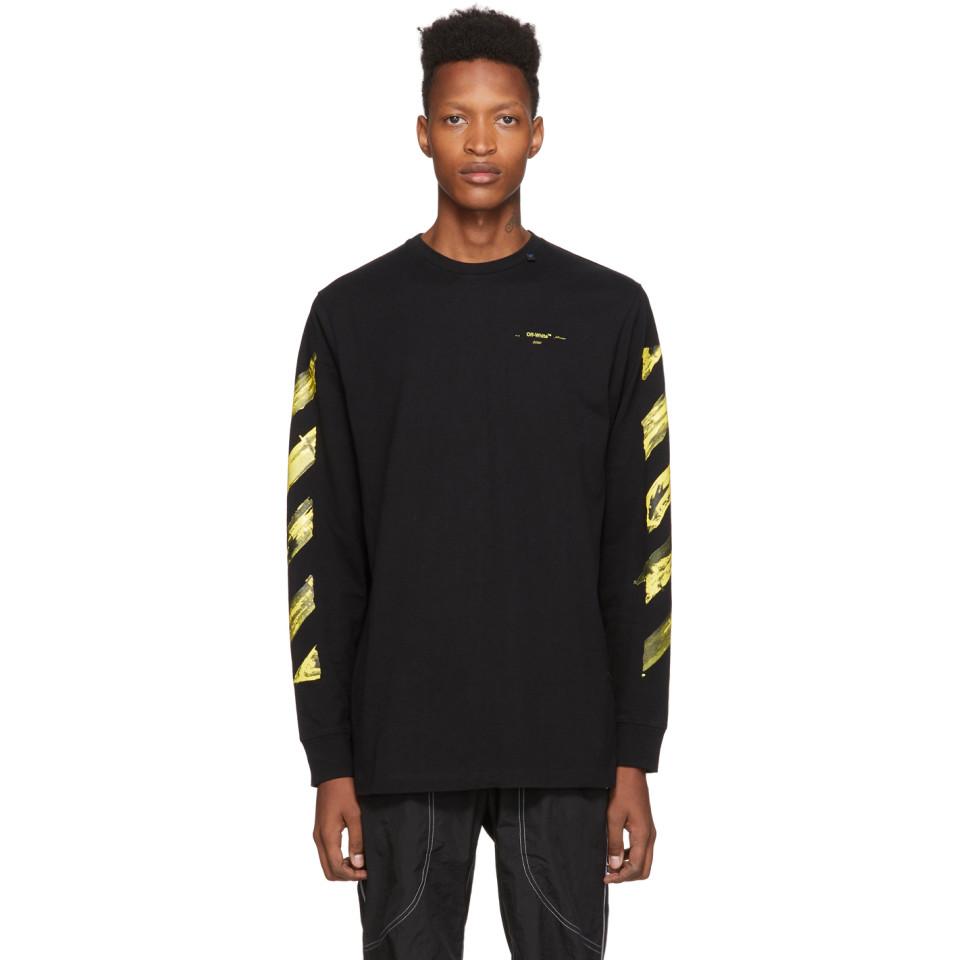 fred Lav vej lever Off-White c/o Virgil Abloh Ssense Exclusive Black And Yellow Painted Arrows  Long Sleeve T-shirt for Men | Lyst