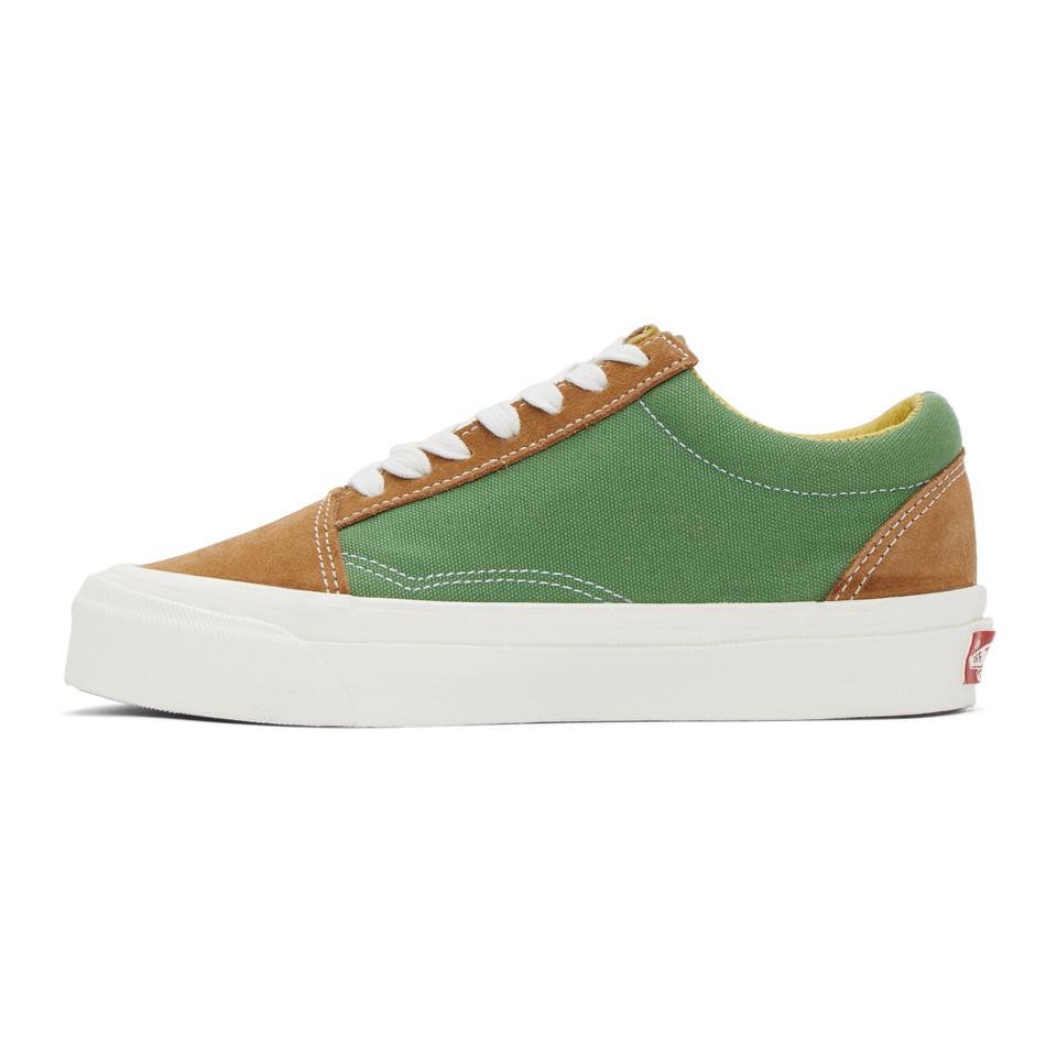 green and tan vans