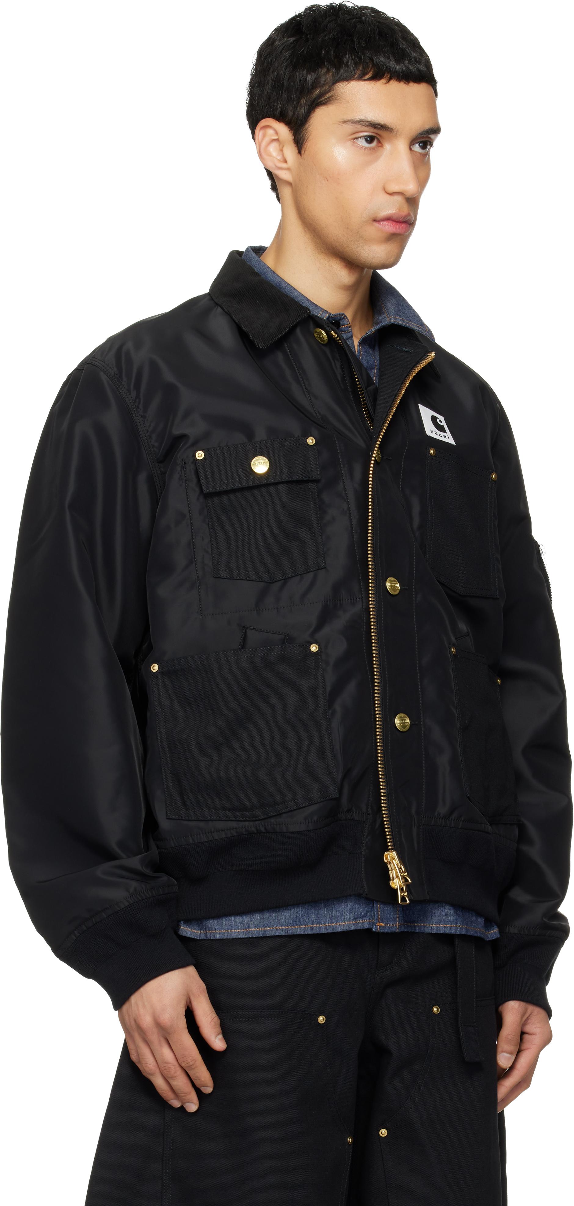 Sacai Carhartt Wip Edition Nylon Twill & Duck Jacket in Black for 