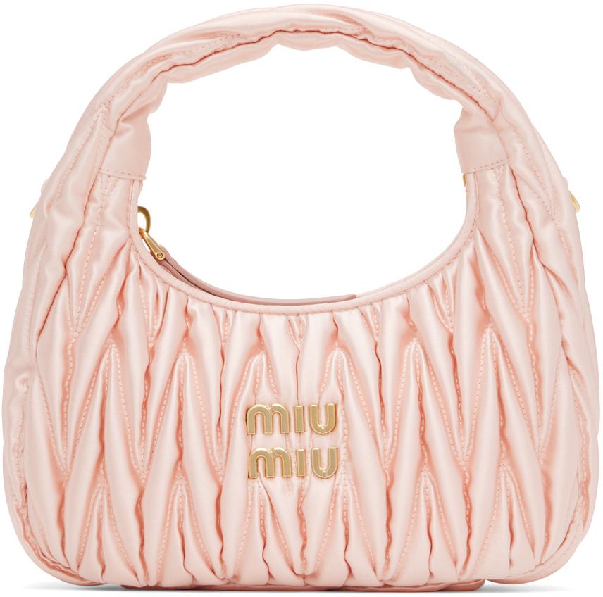 Miu Miu Satin Mini Wander Top Handle Bag in Pink Lyst Canada