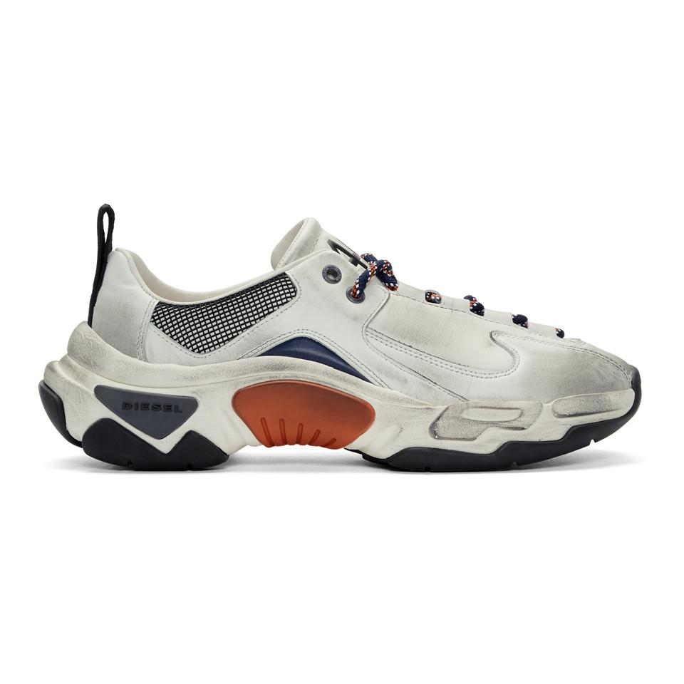 DIESEL Leather White S-kipper Lc Sneakers for Men | Lyst Australia