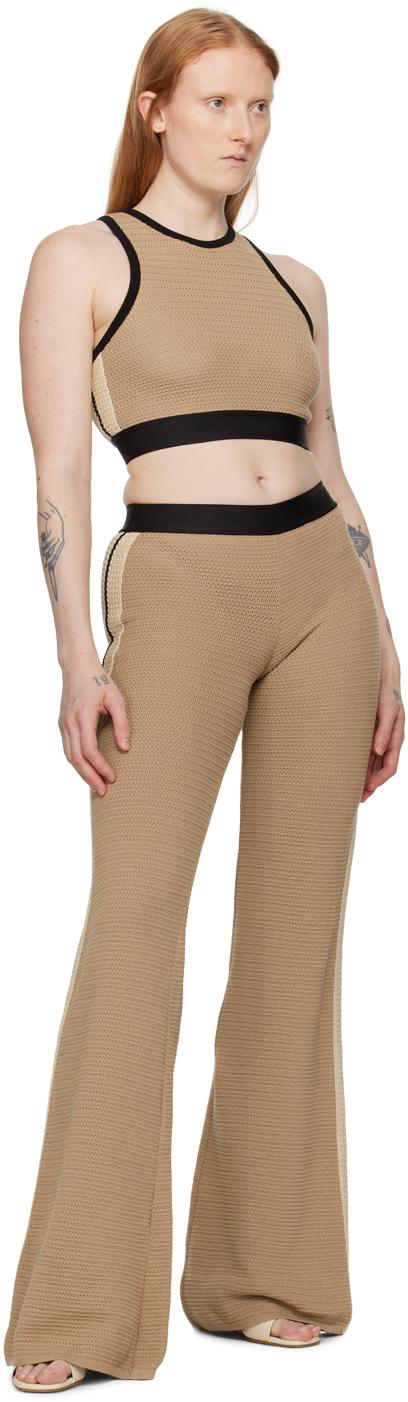 Palm Angels Taupe Stripe Lounge Pants
