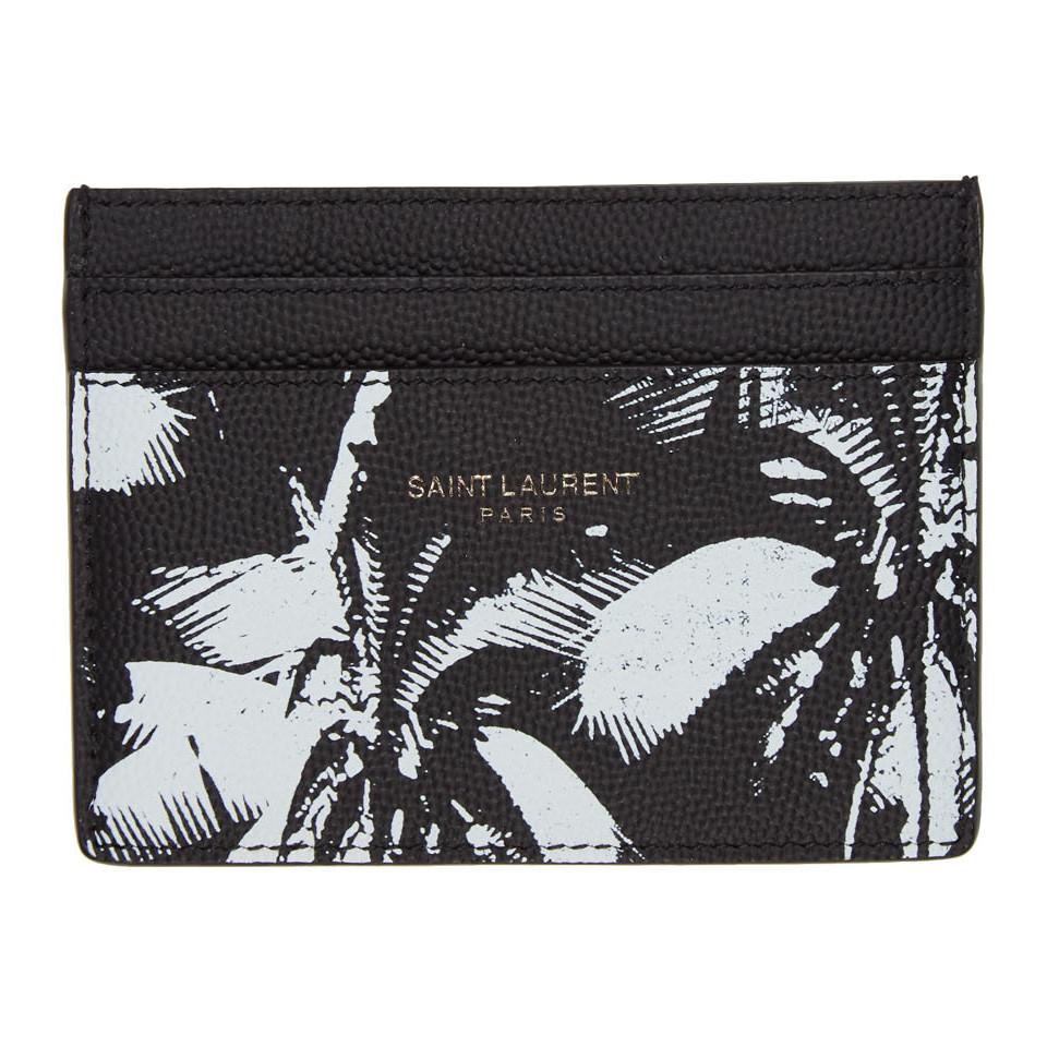 Saint Laurent Palm Tree Card Holder in Black for Men Lyst Canada