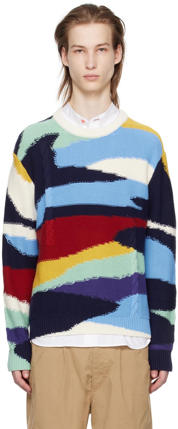 Paul Smith メンズ ブルー マルチカラー Plains セーター セーター 