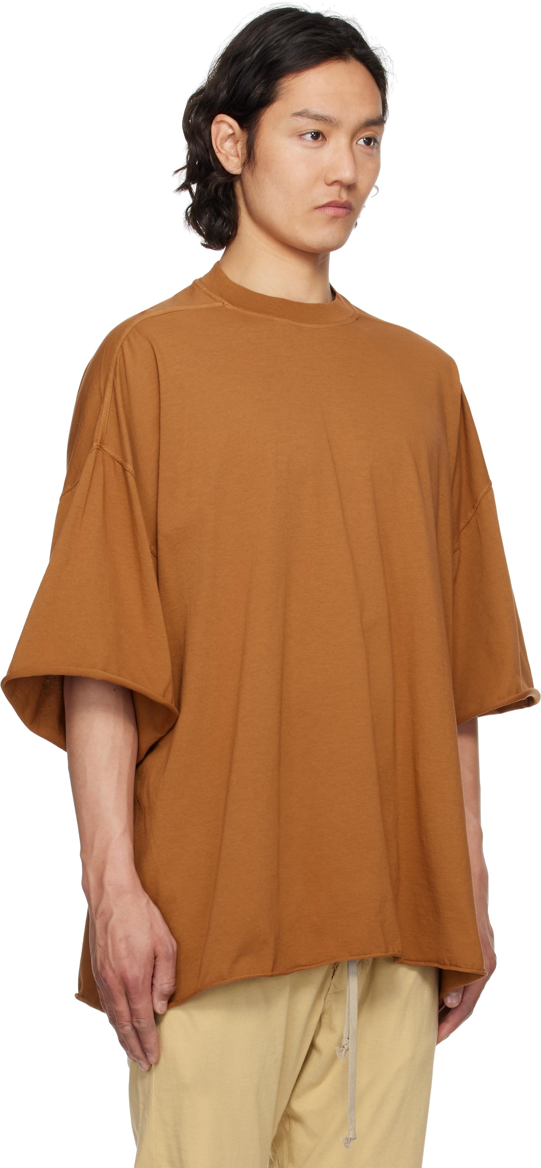 【関税込み】Rick Owens ブラウン Hollywood Double 半袖Tシャツ Rick Owensのブラウン Hollywood Double 半袖Tシャツがセール中