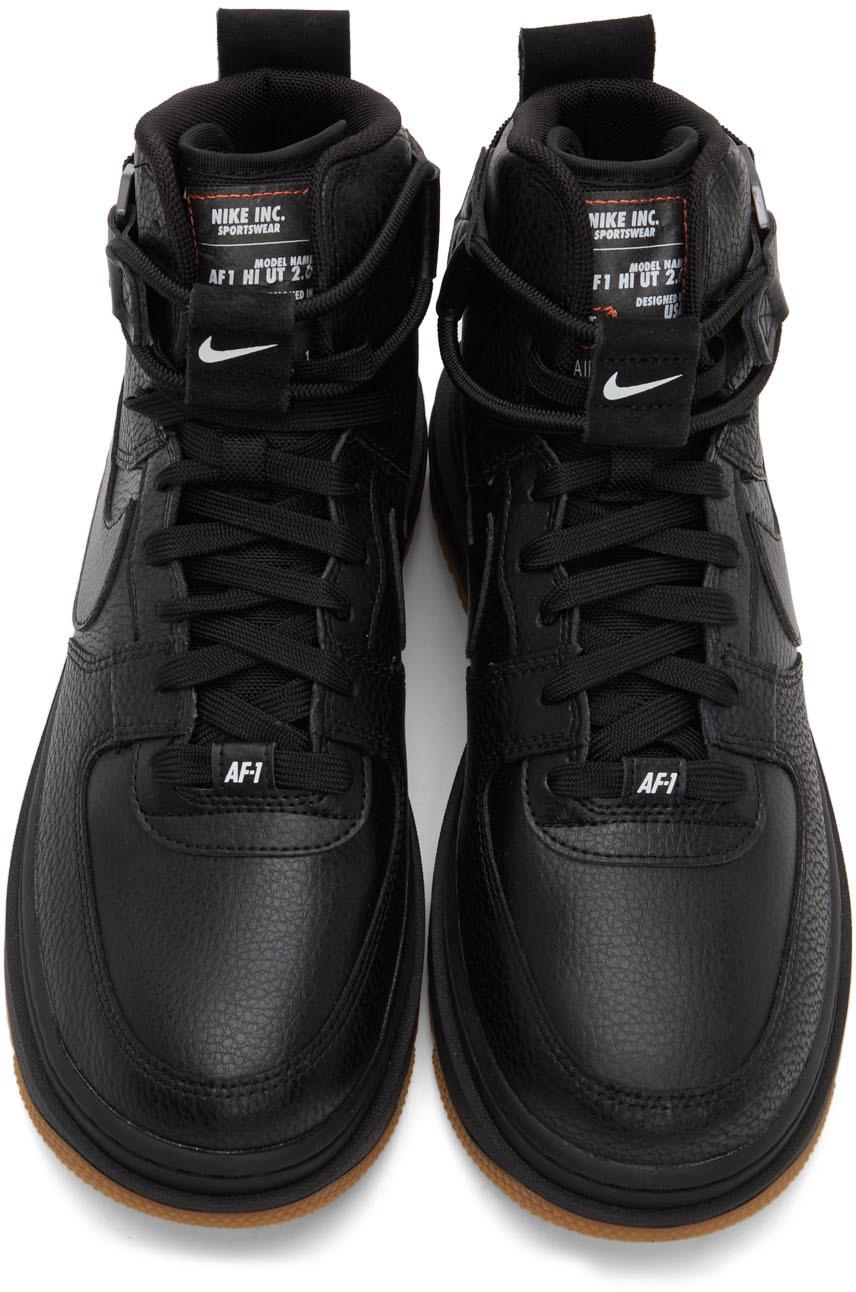 Nike Leather Air Force 1 High Utility 2.0 Sneakers in Black - Lyst