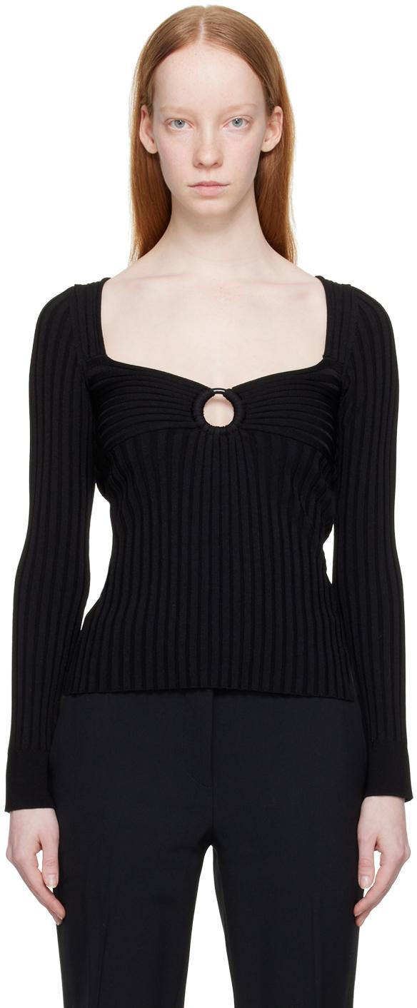 Stella McCartney レディース ブラック Vネックセーター セーター & ニット