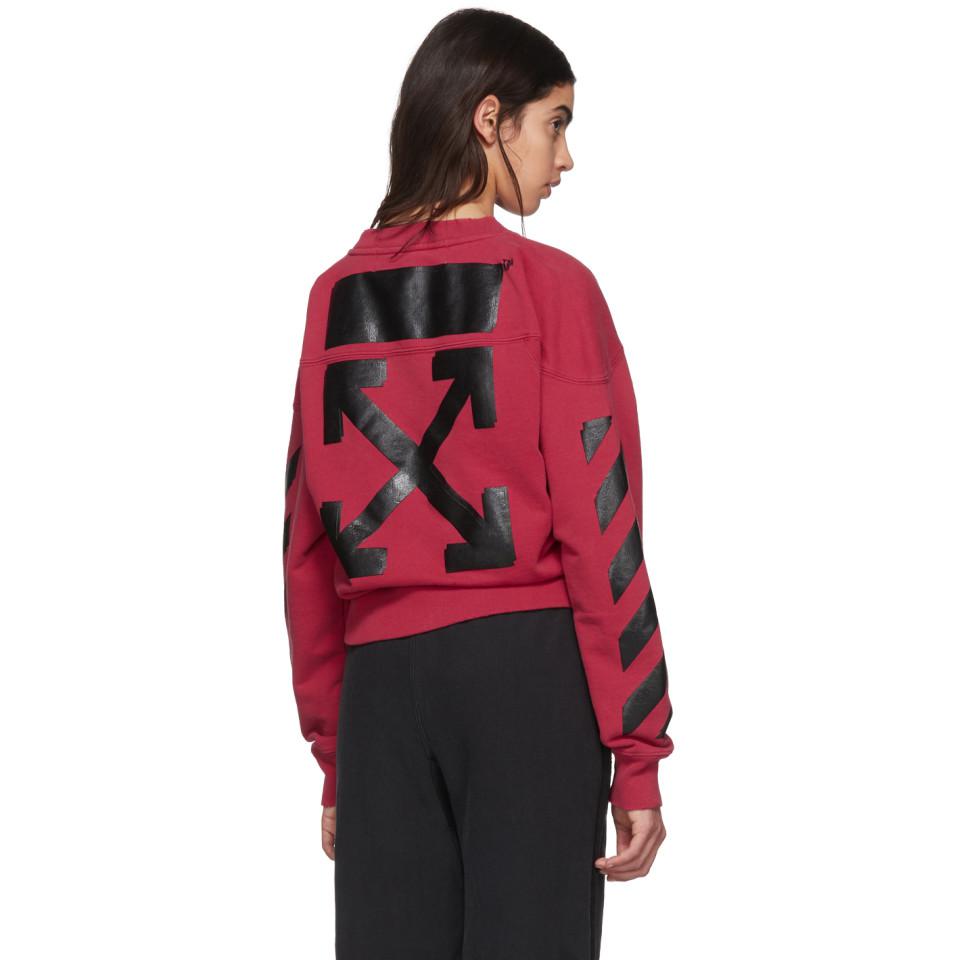 off white champion sweatshirt red