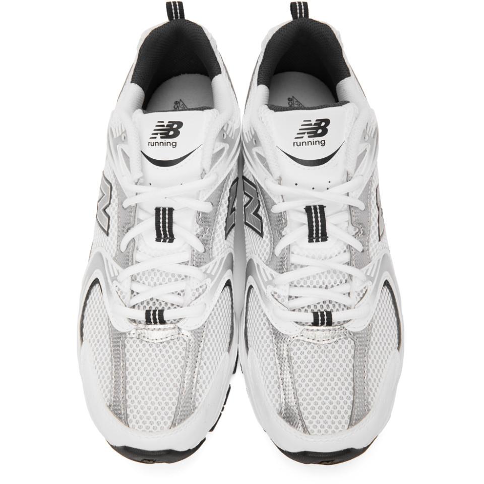 New Balance White And Silver 530 Sneakers for Men | Lyst