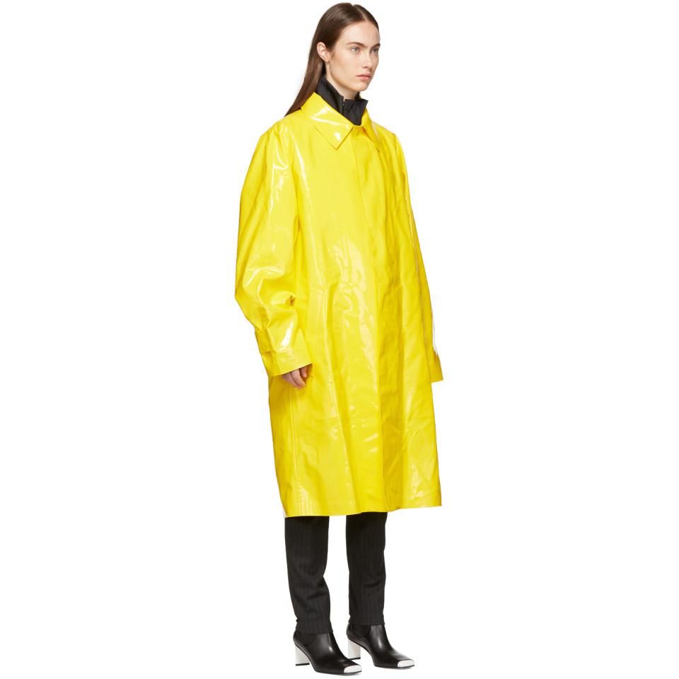 yellow rubber rain jacket
