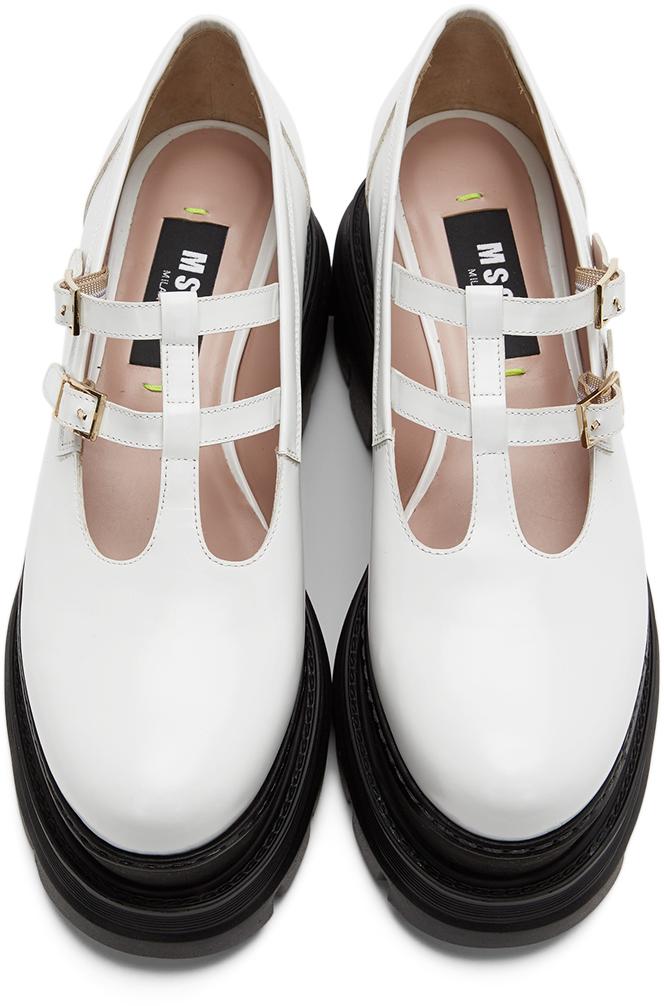 white mary janes platform