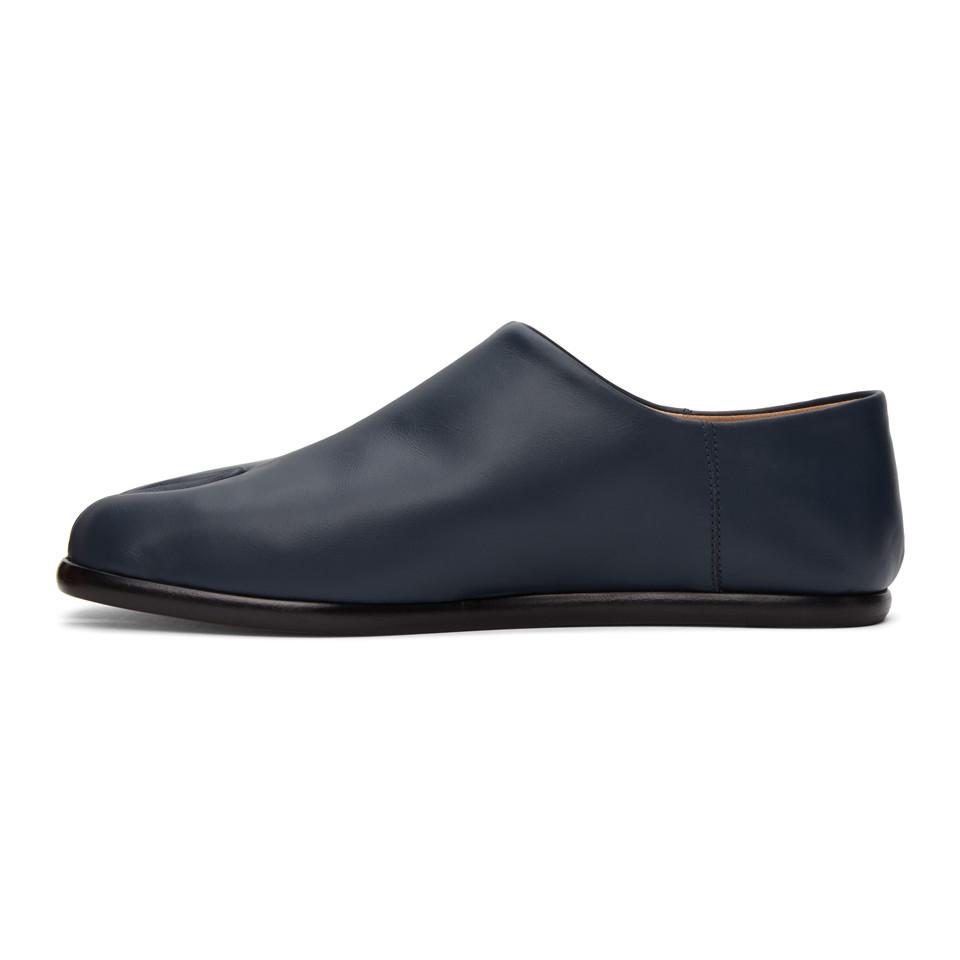 Maison Margiela Leather Blue Tabi Babouche Loafers for Men - Lyst