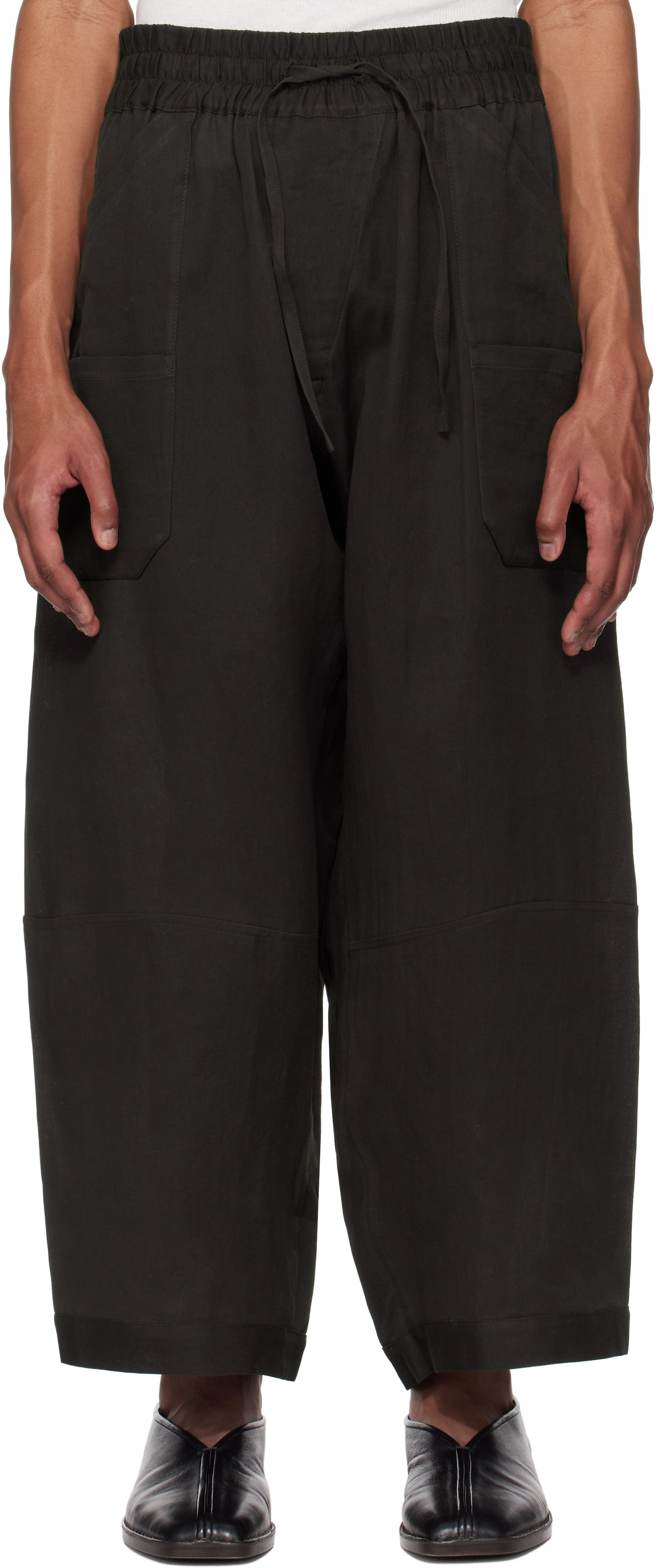 Jan-Jan Van Essche Hemp Hakama Trousers in Black | Santa Fe