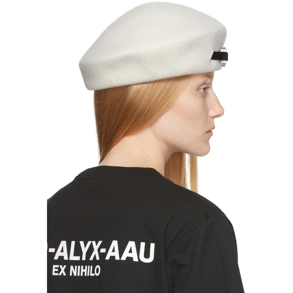 1017 ALYX 9SM ウール Ssense 限定 ホワイト ウール Bardot ベレー ...