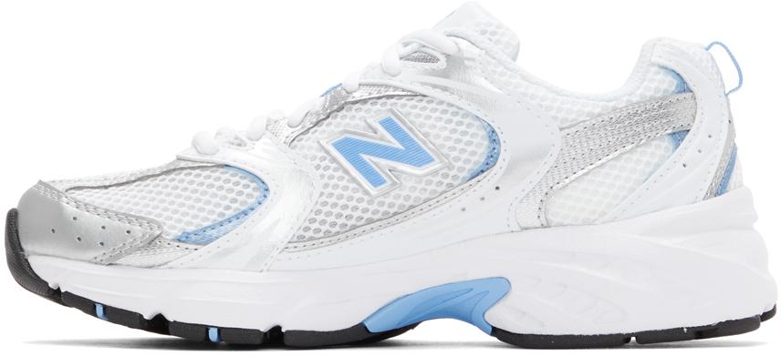 New Balance White & Blue 530 Sneakers for Men | Lyst