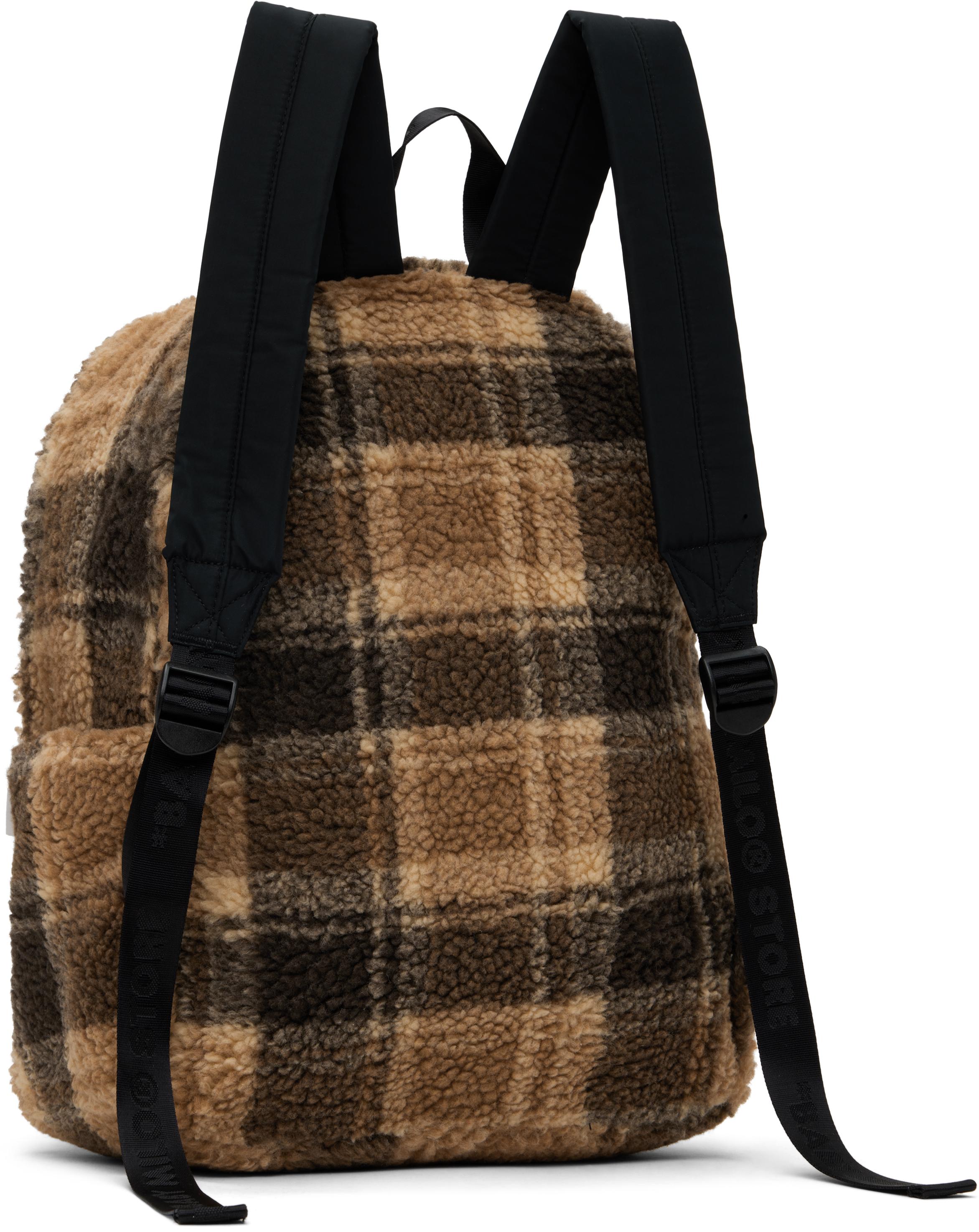 A Bathing Ape Baby Milo Fur Check Backpack in Black | Lyst