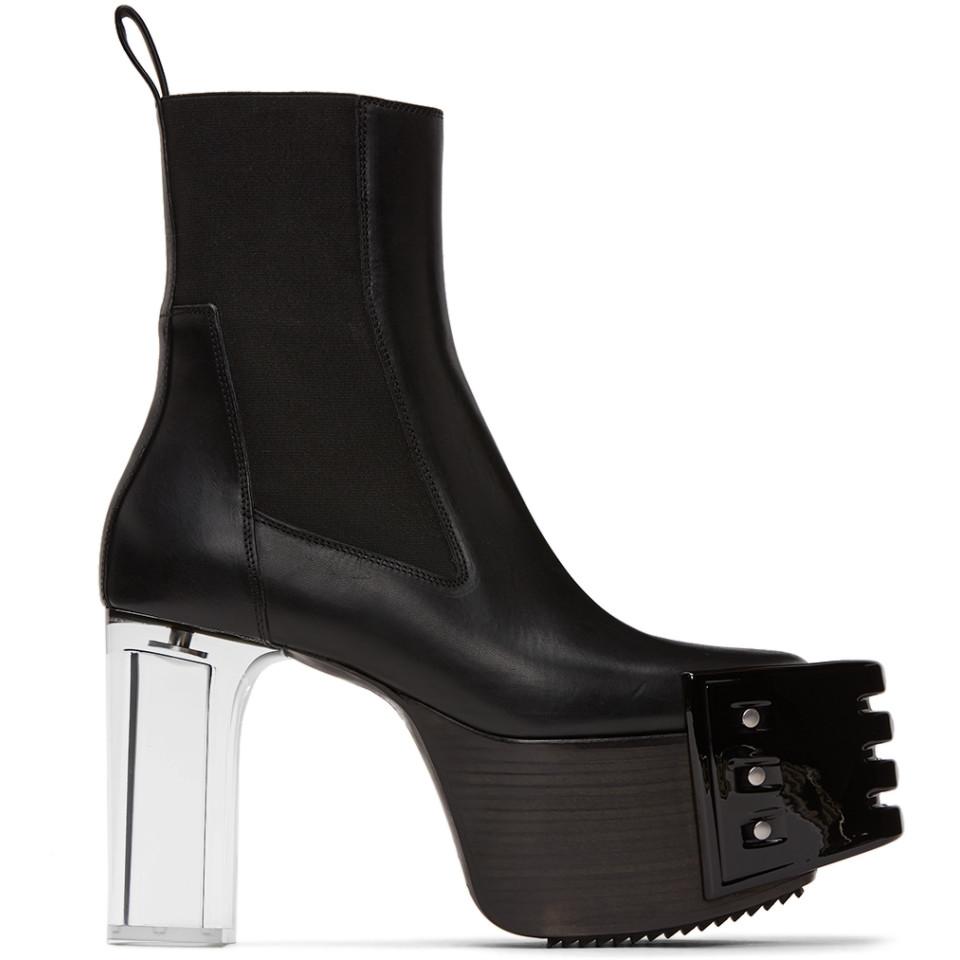 Rick Owens Black Grill Kiss Chelsea Boots for Men | Lyst