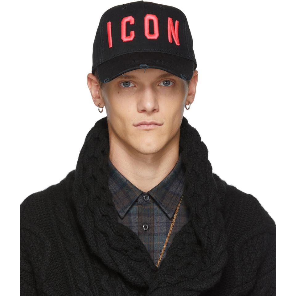 DSquared² Cotton Black And Pink Icon Baseball Cap for Men | Lyst