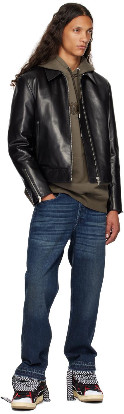 Lanvin Zip Leather Jacket in Black for Men | Lyst UK