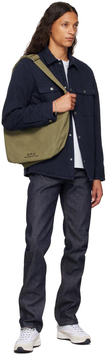 メンズ A.P.C. カーキ Journal サッチェルバッグ グリーン | Lyst