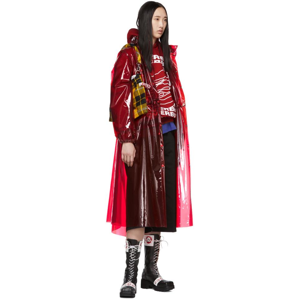 CHARLES JEFFREY LOVERBOY Ssense Exclusive Red Logo Hoodie ...