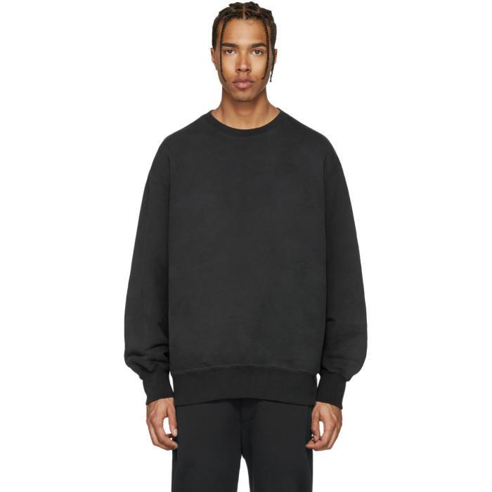 Yeezy Black Boxy Crewneck Sweatshirt for Men | Lyst