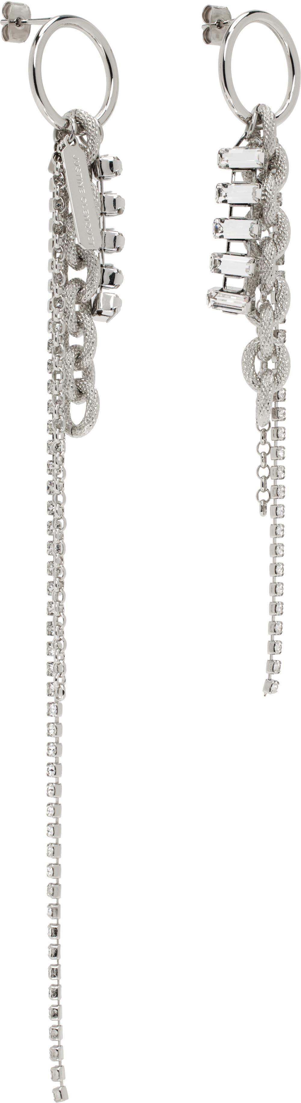 Justine Clenquet シルバー Chloë クリスタル ピアス ブラック