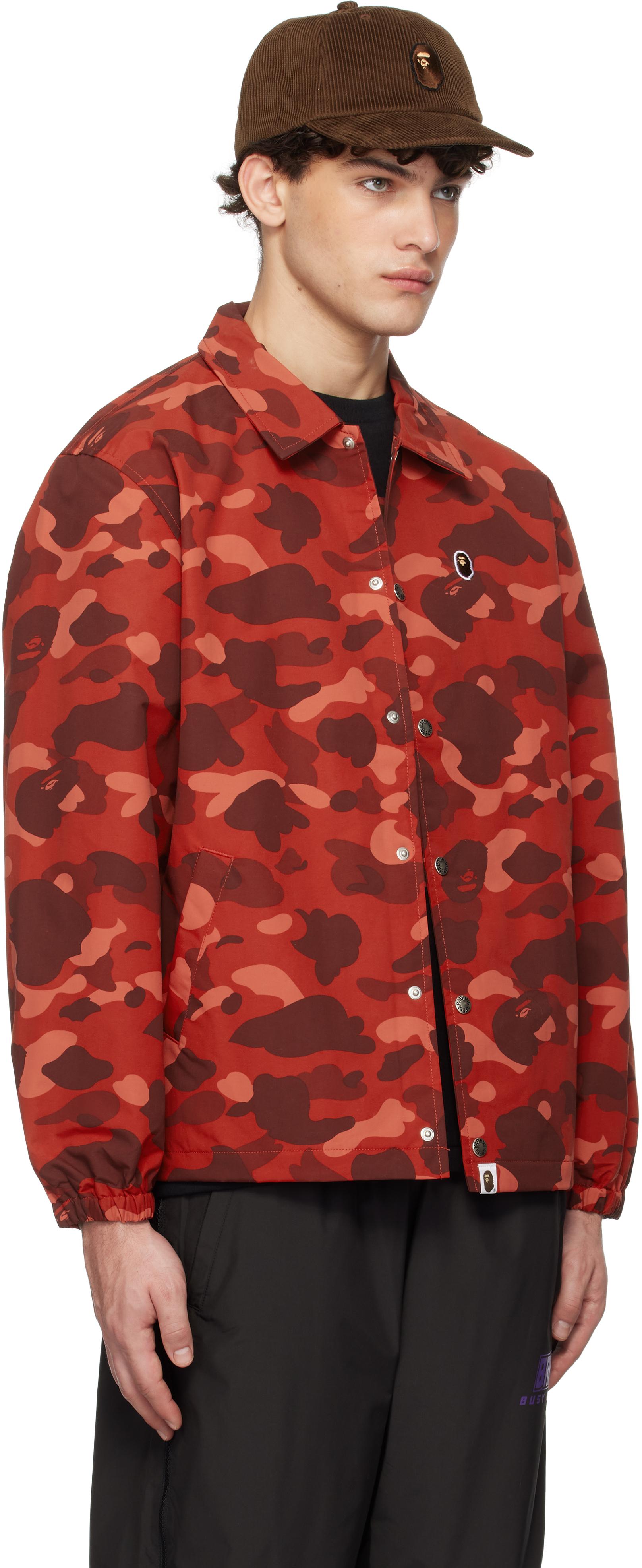 A Bathing Ape Color Camo One Point Coach Jacket in Red for Men | Lyst