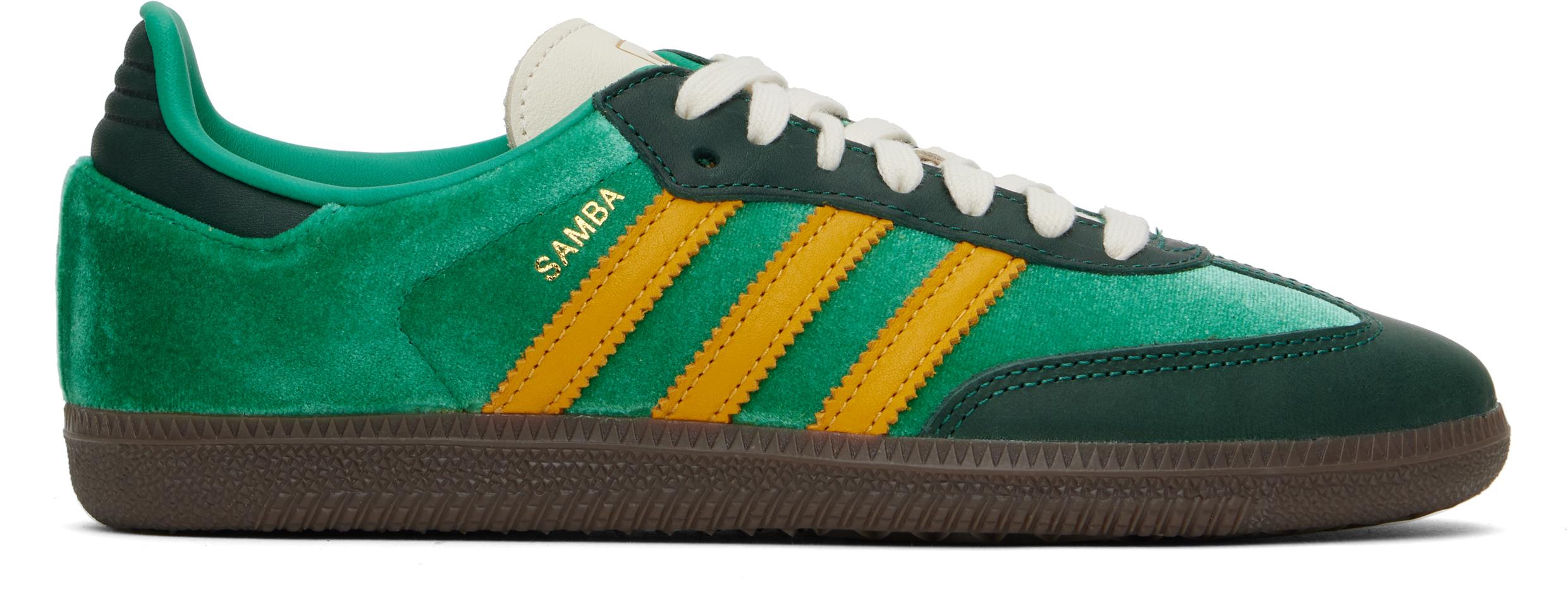adidas gazelle silver green womens Adidas Samba Green Gum Sole Shoes