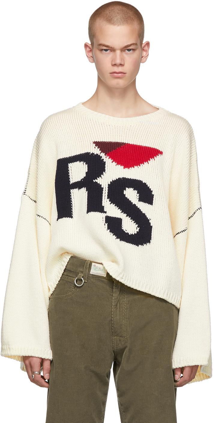 Raf Simons Cropped Rs Sweater in White for Men | Lyst UK