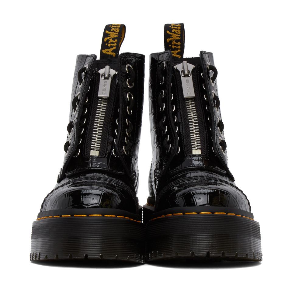 dr martens womens sinclair patent lamper croc zipper bootie