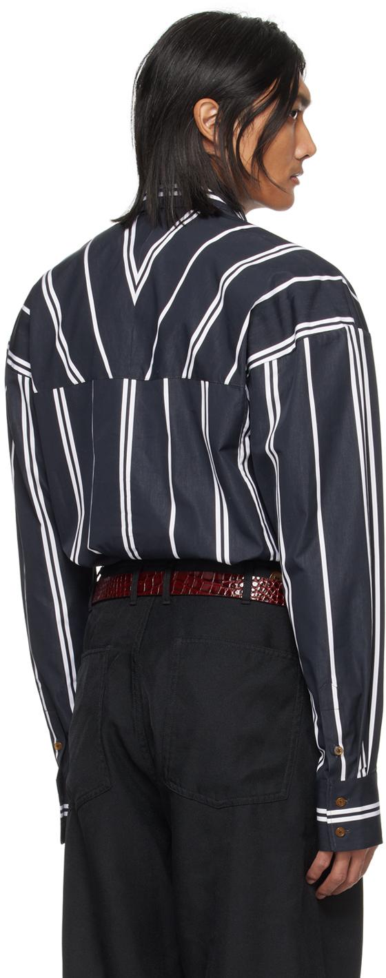 Vivienne Westwood メンズ ブルー ストライプ シャツ シャツ
