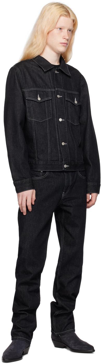 Helmut Lang メンズ ブラック スプレッドカラー デニム Helmut Lang メンズ ブラック スプレッドカラー デニム