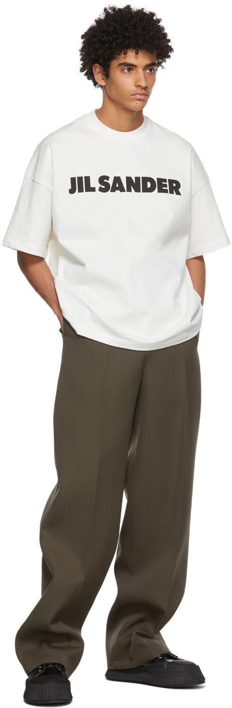 Jil Sander Cotton Off- Logo T-shirt in White for Men - Lyst