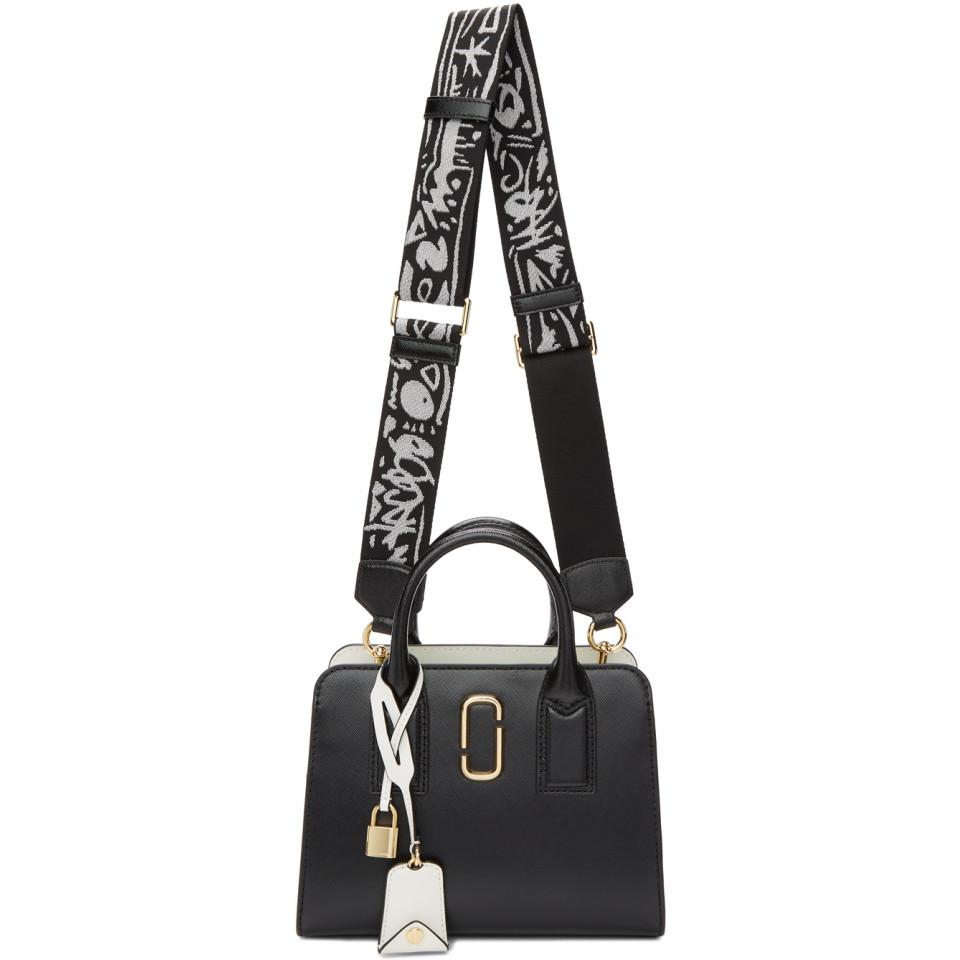 Marc Jacobs Leather Little Big Shot Tote Bag in Black | Lyst