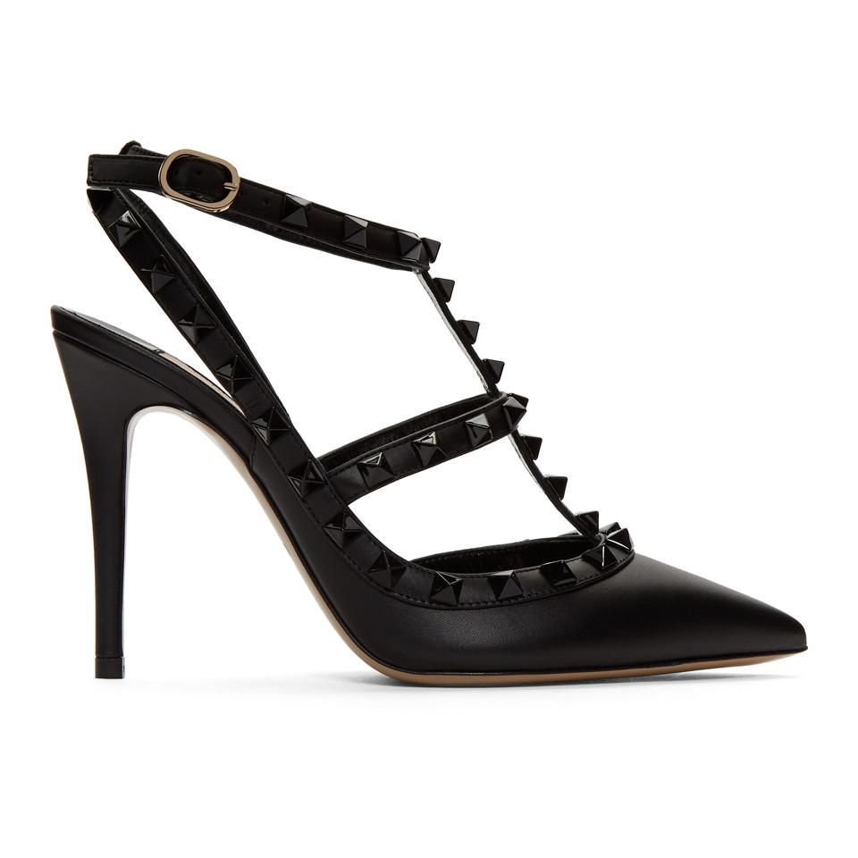 all black valentino rockstud heels