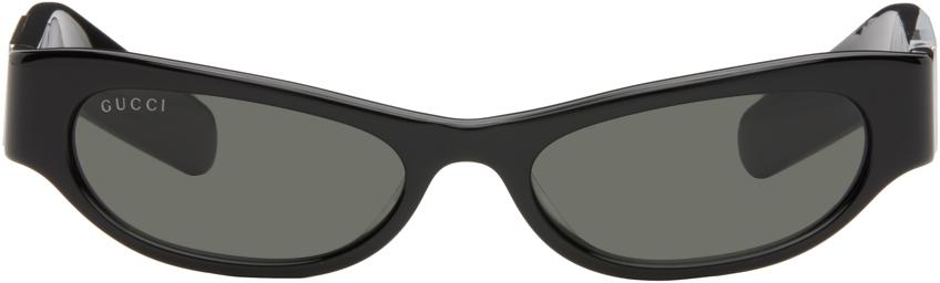 セール【GUCCI】シャイニーブラック キャットアイ サングラス ブラックキャットアイサングラス (セール【GUCCI】シャイニー