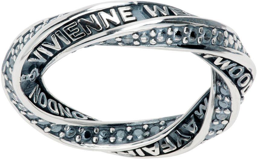 Vivienne Westwood Silver Samson Ring in Blue for Men | Lyst