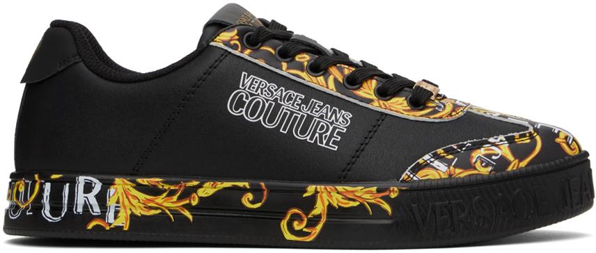 Versace black cheap gold shoes