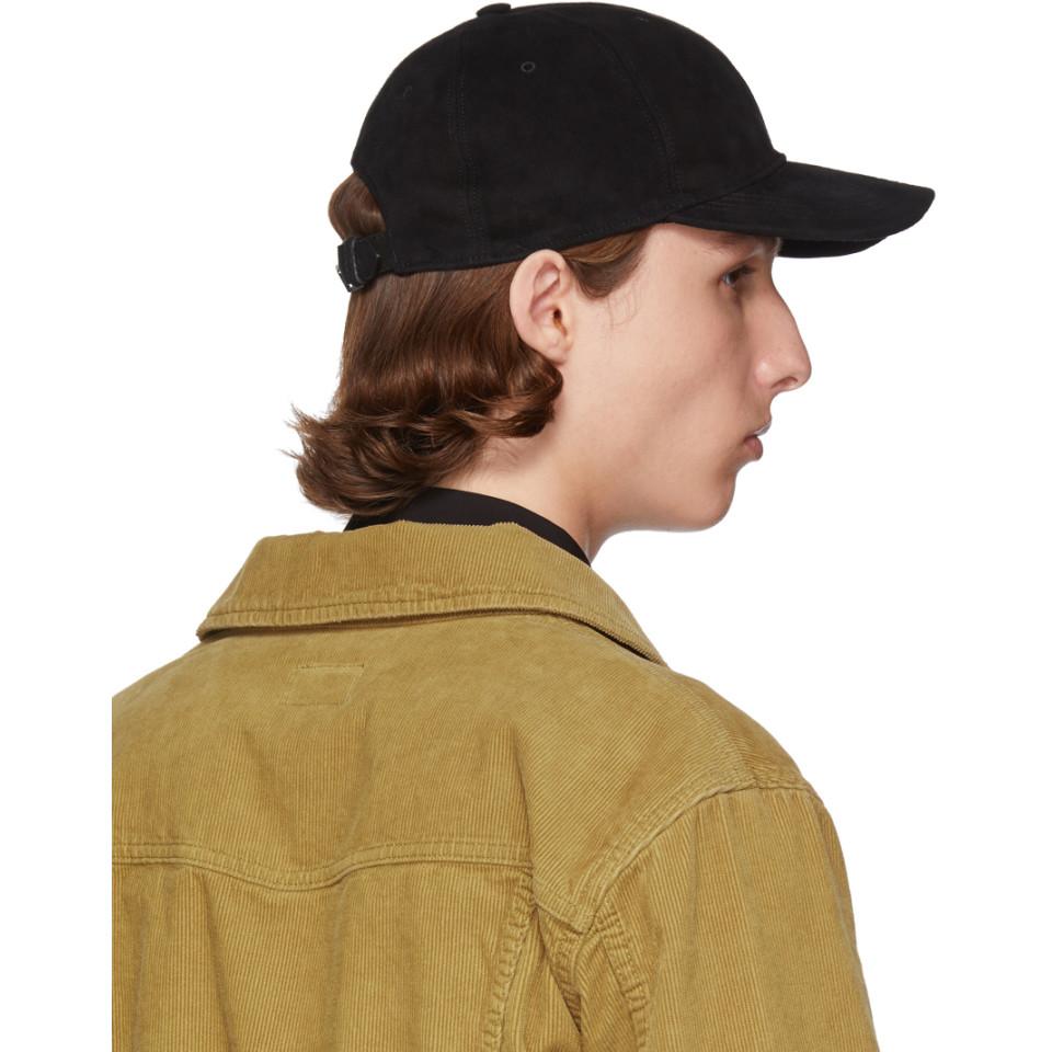 Saint Laurent Black Suede Cap for Men 